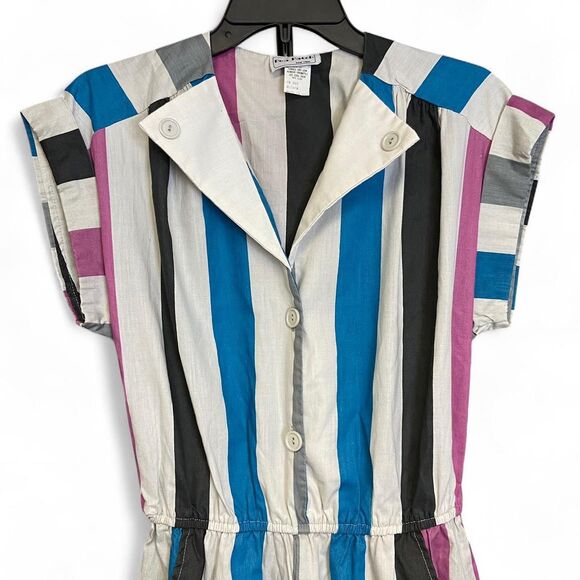 Vintage Pea Patch 80s striped jumpsuit size 13 fits S/M - Picture 4 of 8